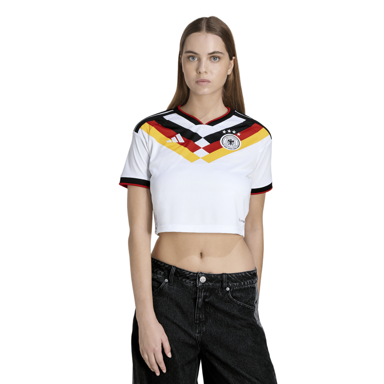 adidas Germany 26 Home Cropped Jersey Image 1 of 7. Tap to open photo gallery.