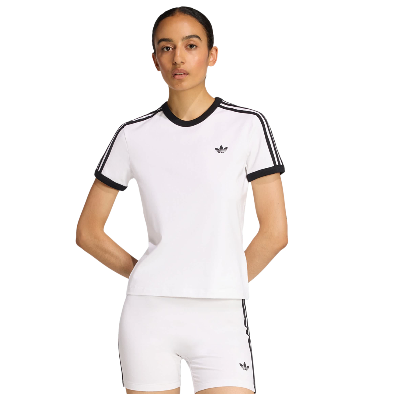 adidas 3 Stripes Slim T-shirt Image 1 of 5. Tap to open photo gallery.