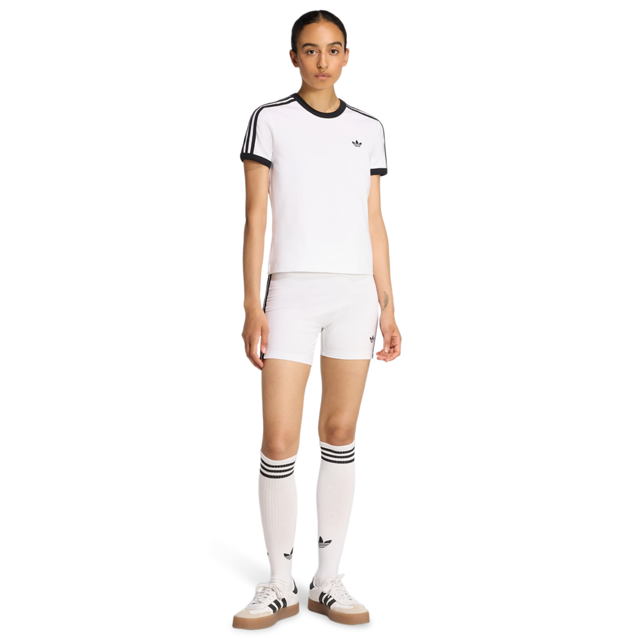 adidas 3 Stripes Slim T-shirt Image 2 of 5. Tap to open photo gallery.