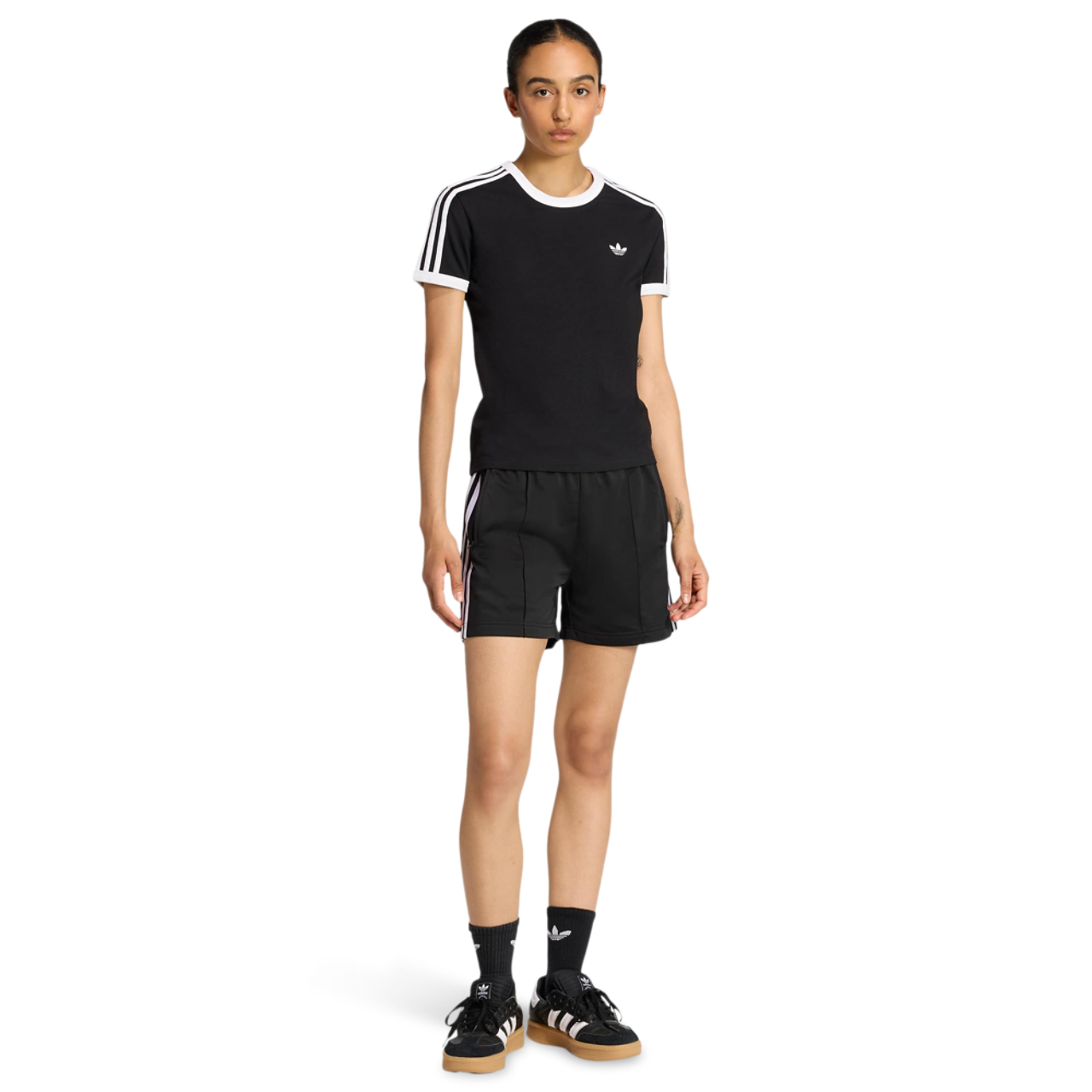 adidas 3 Stripes Slim T-shirt Image 2 of 5. Tap to open photo gallery.