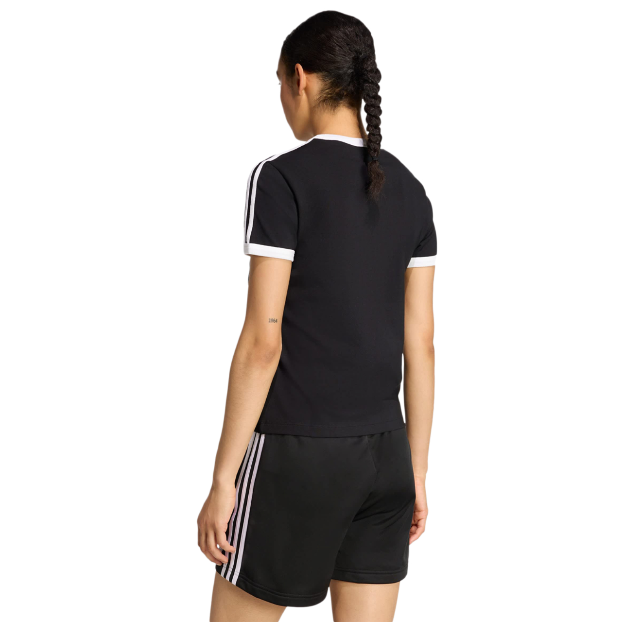 adidas 3 Stripes Slim T-shirt Image 3 of 5. Tap to open photo gallery.