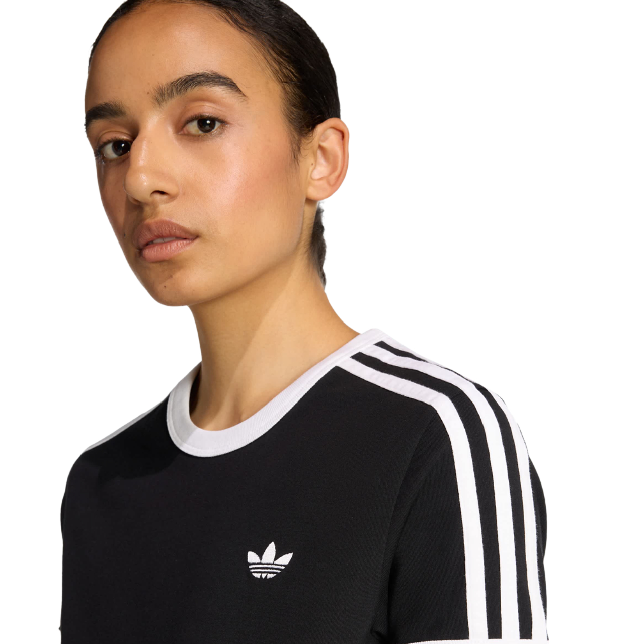 adidas 3 Stripes Slim T-shirt Image 4 of 5. Tap to open photo gallery.