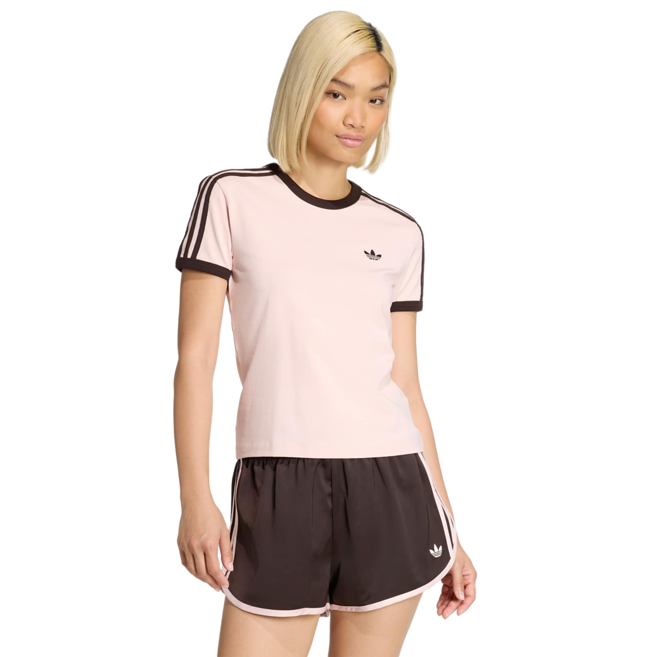 adidas 3 Stripes Slim T-shirt Image 1 of 5. Tap to open photo gallery.
