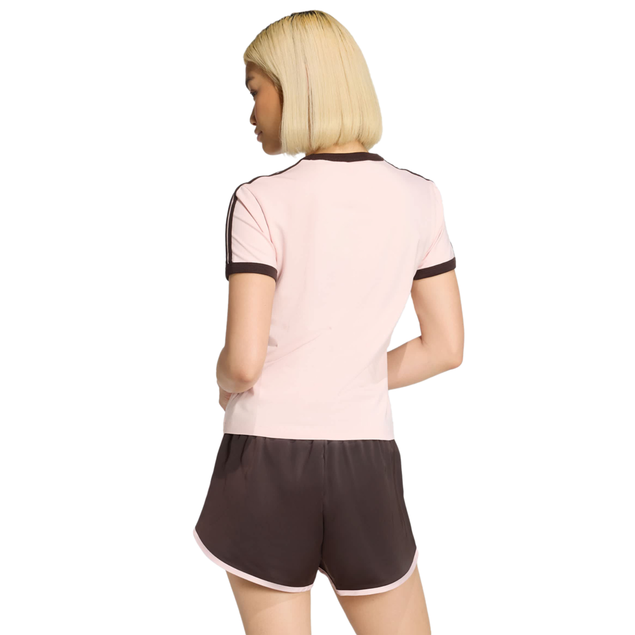 adidas 3 Stripes Slim T-shirt Image 3 of 5. Tap to open photo gallery.