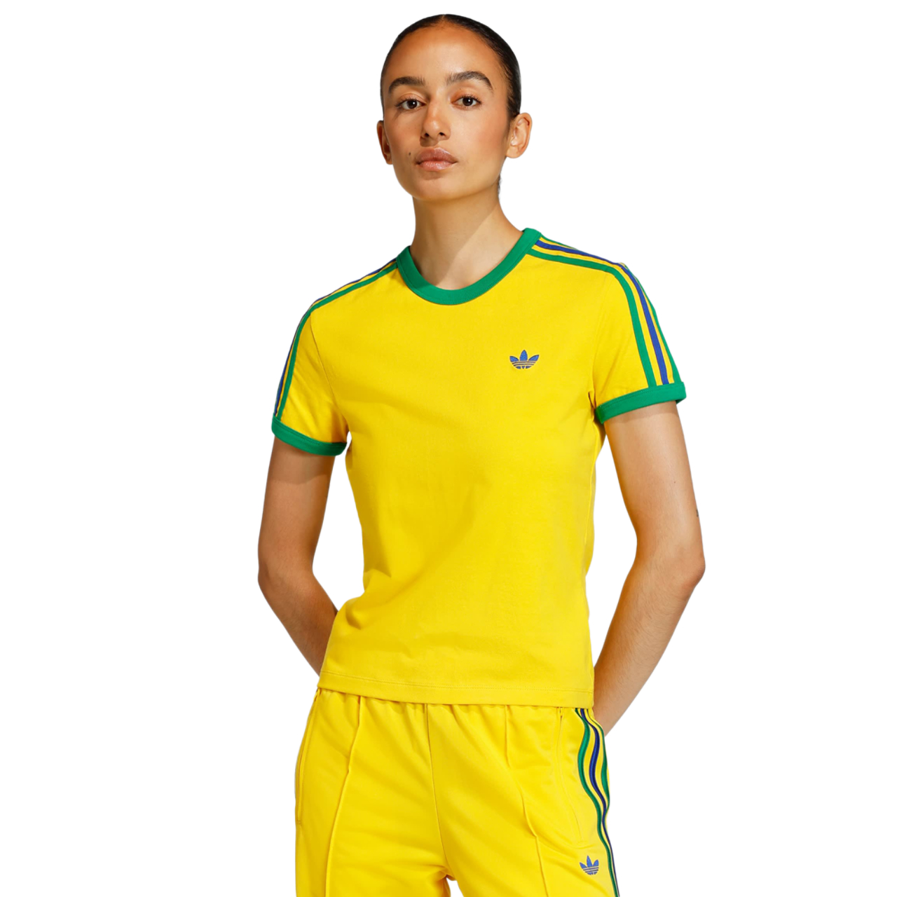 adidas 3 Stripes Slim T-shirt Image 1 of 5. Tap to open photo gallery.