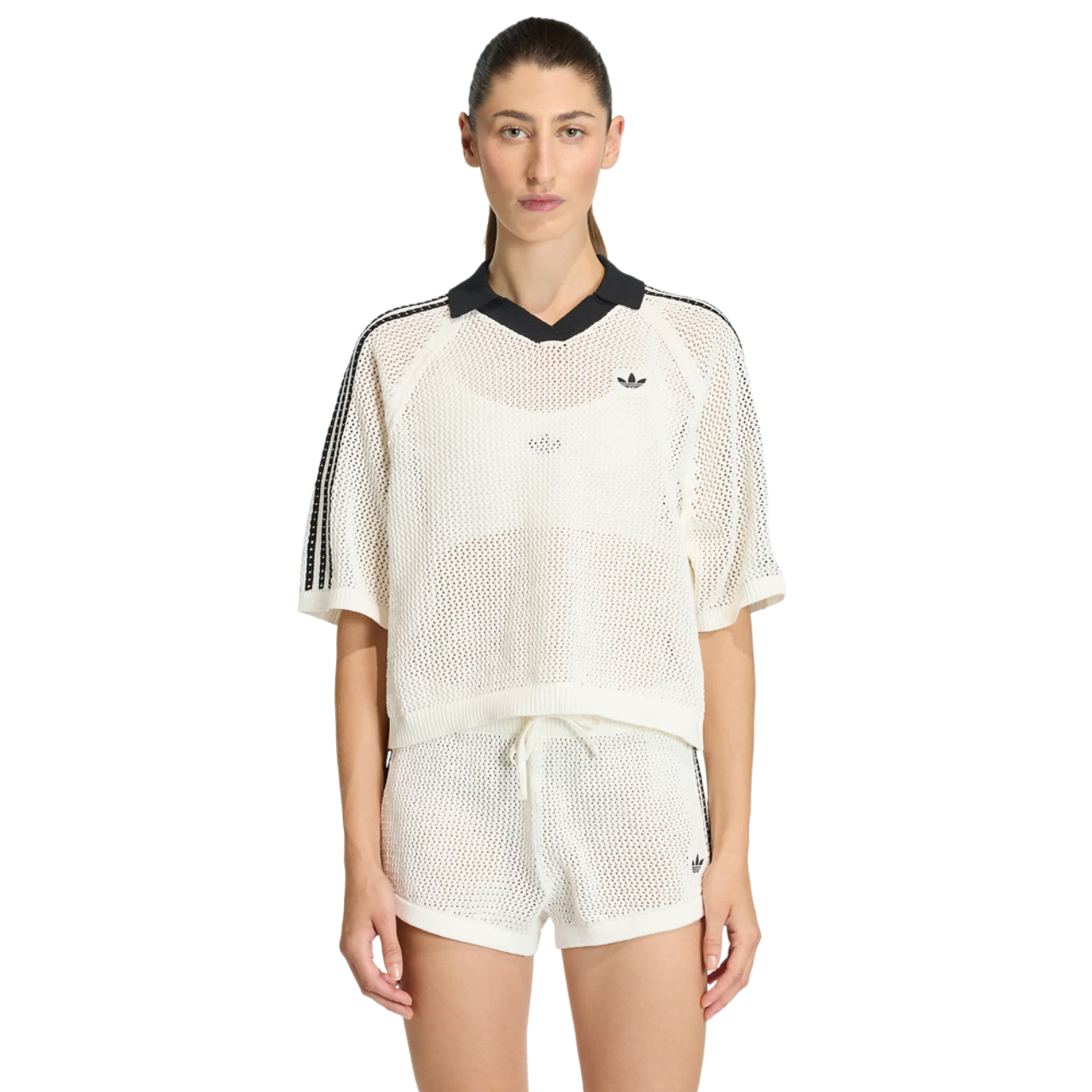 adidas Knitted Crochet Polo Image 1 sur 5. Appuyez pour ouvrir la galerie de photos.