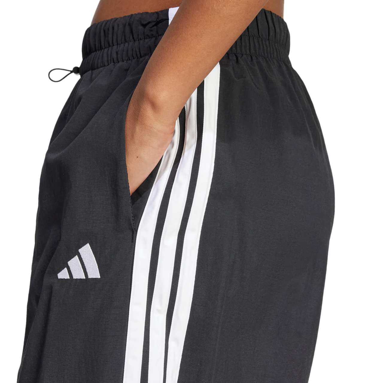 adidas Essentials 3-Stripes Parachute Bottoms Image 4 of 5. Tap to open photo gallery.
