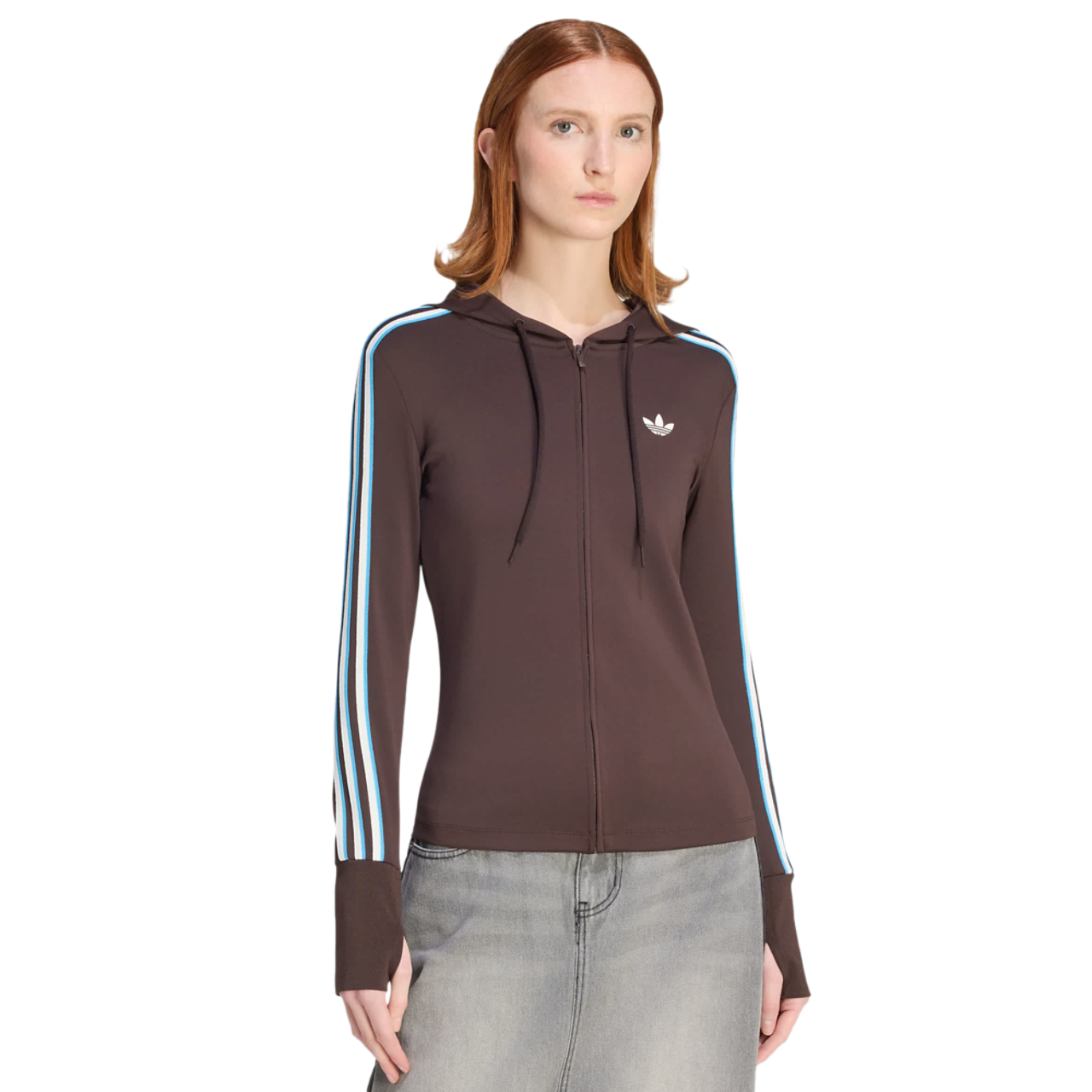 adidas Hooded Trefoil Zipper Jacket Imagen 1 de 5. Toque para abrir la galería de fotos.