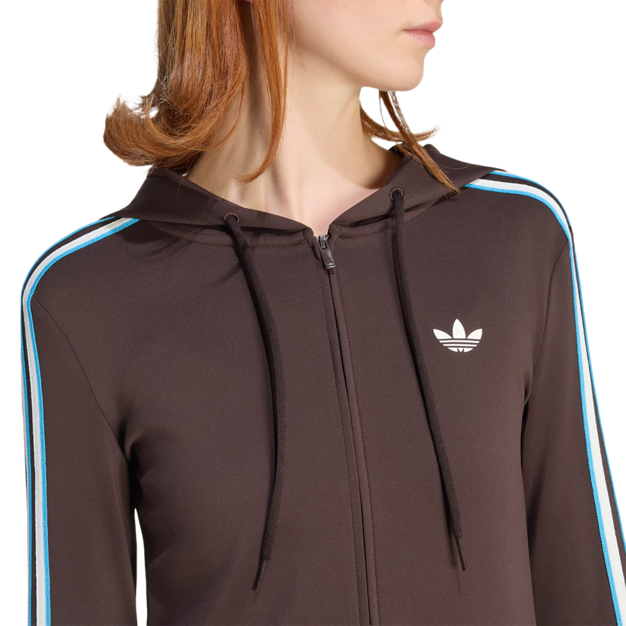adidas Hooded Trefoil Zipper Jacket Imagen 4 de 5. Toque para abrir la galería de fotos.