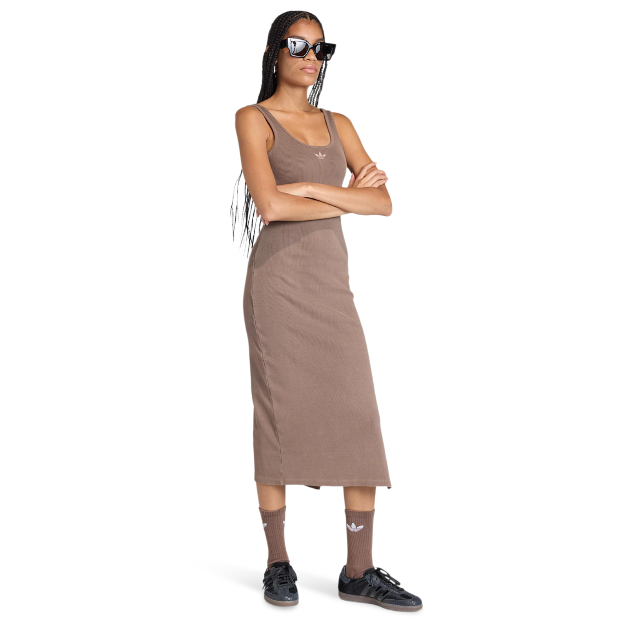 adidas Essentials Rib Tank Maxi Dress Washed Imagen 2 de 5. Toque para abrir la galería de fotos.