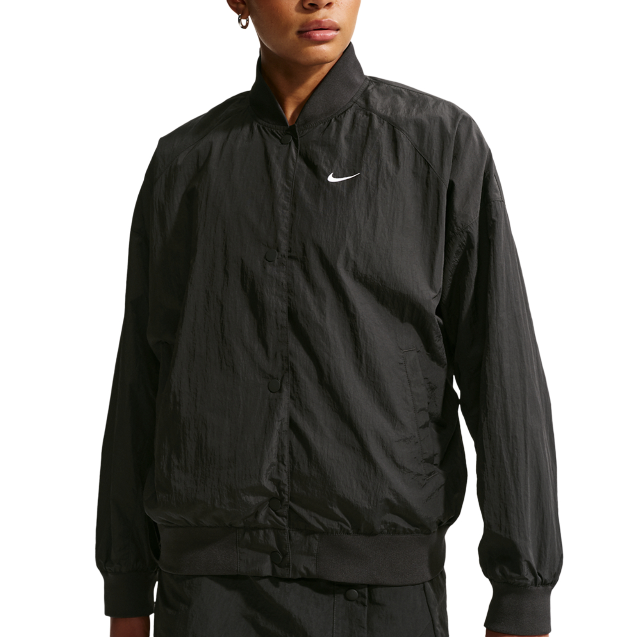 Nike Sportswear Oversized Varsity Jacket Image 1 of 5. Tap to open photo gallery.