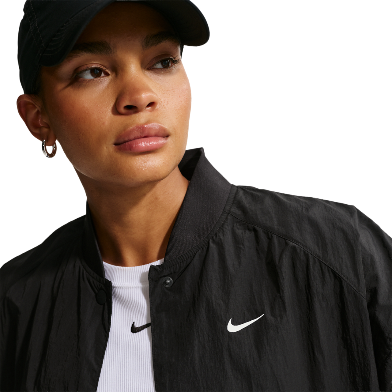 Nike Sportswear Oversized Varsity Jacket Image 3 of 5. Tap to open photo gallery.