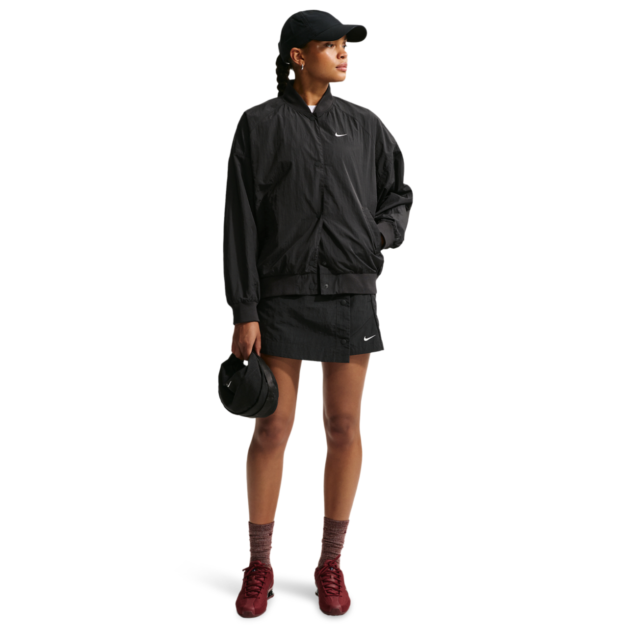 Nike Sportswear Oversized Varsity Jacket Image 4 of 5. Tap to open photo gallery.