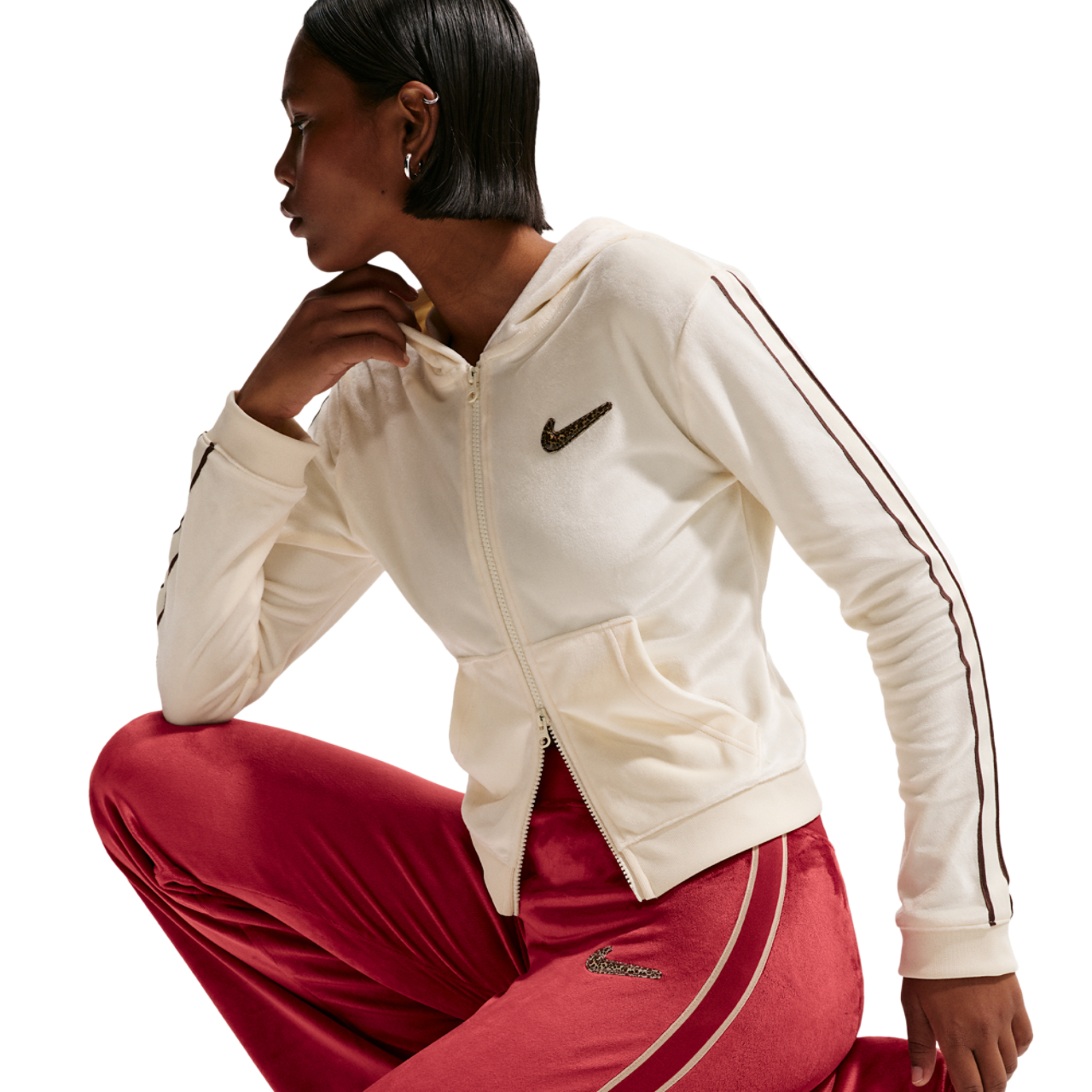 Nike Sportswear Velour Trousers Image 3 of 5. Tap to open photo gallery.
