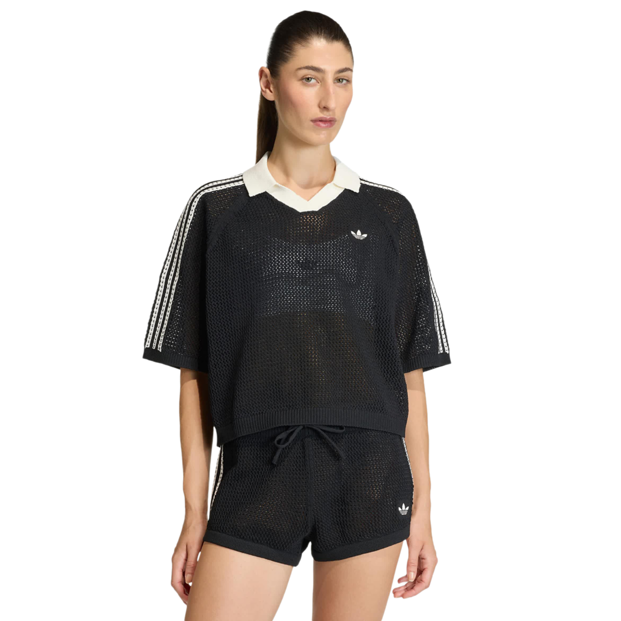 adidas Knitted Crochet Polo Imagen 1 de 4. Toque para abrir la galería de fotos.