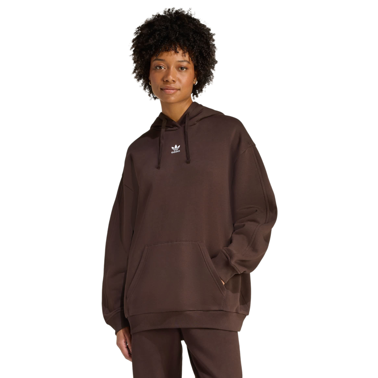 adidas Essentials Oversized Fleece Hoodie Image 1 of 4. Tap to open photo gallery.