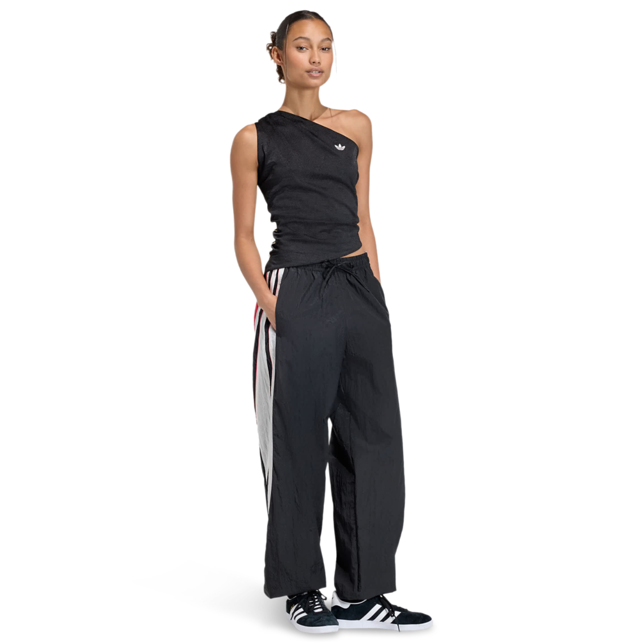 adidas Rouched One Shoulder Top Imagen 2 de 4. Toque para abrir la galería de fotos.