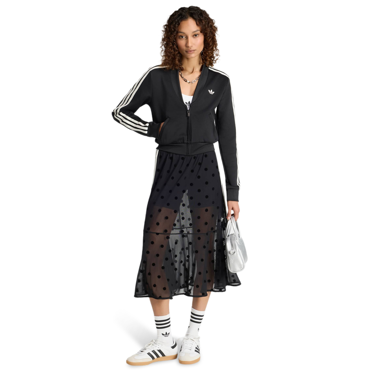 adidas Sheer Polka Dots Skirt Imagen 2 de 4. Toque para abrir la galería de fotos.