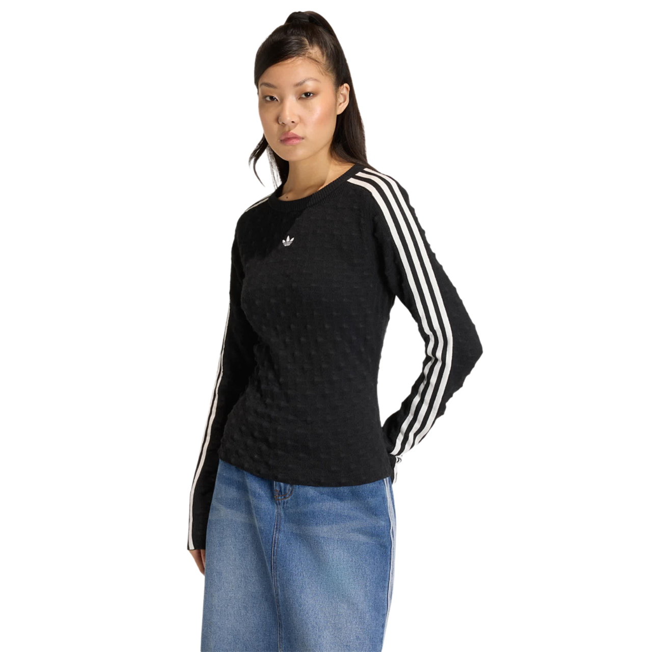 adidas Originals Slim Spike Knit Sweatshirt Imagen 1 de 4. Toque para abrir la galería de fotos.