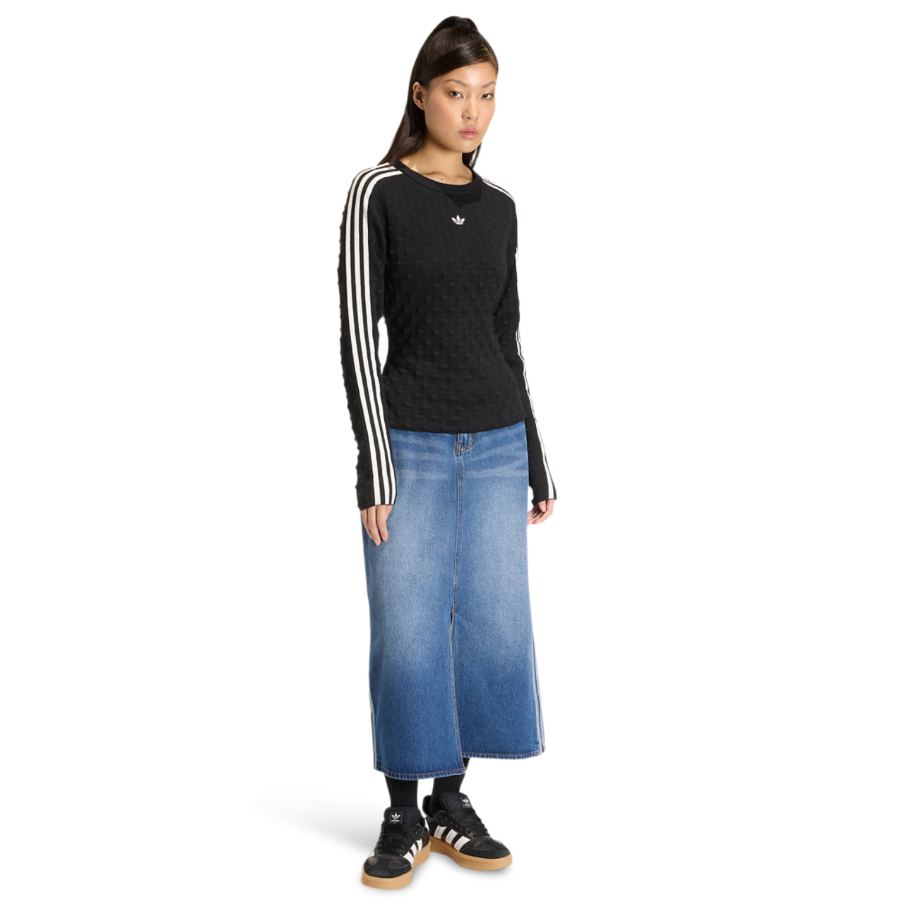 adidas Originals Slim Spike Knit Sweatshirt Imagen 2 de 4. Toque para abrir la galería de fotos.
