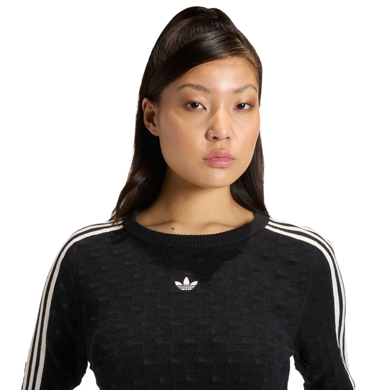 adidas Originals Slim Spike Knit Sweatshirt Imagen 3 de 4. Toque para abrir la galería de fotos.