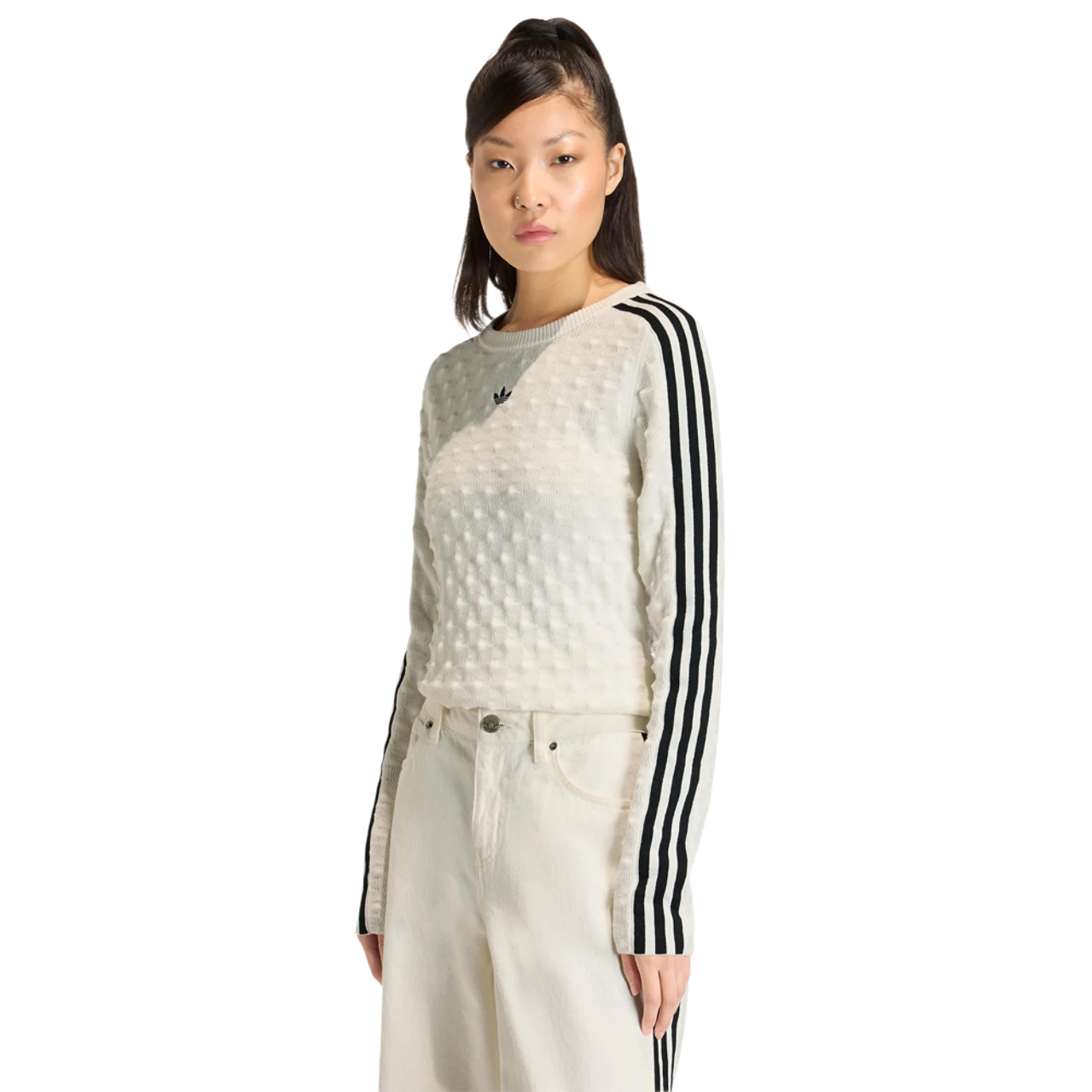 adidas Originals Slim Spike Knit Sweatshirt Imagen 1 de 4. Toque para abrir la galería de fotos.