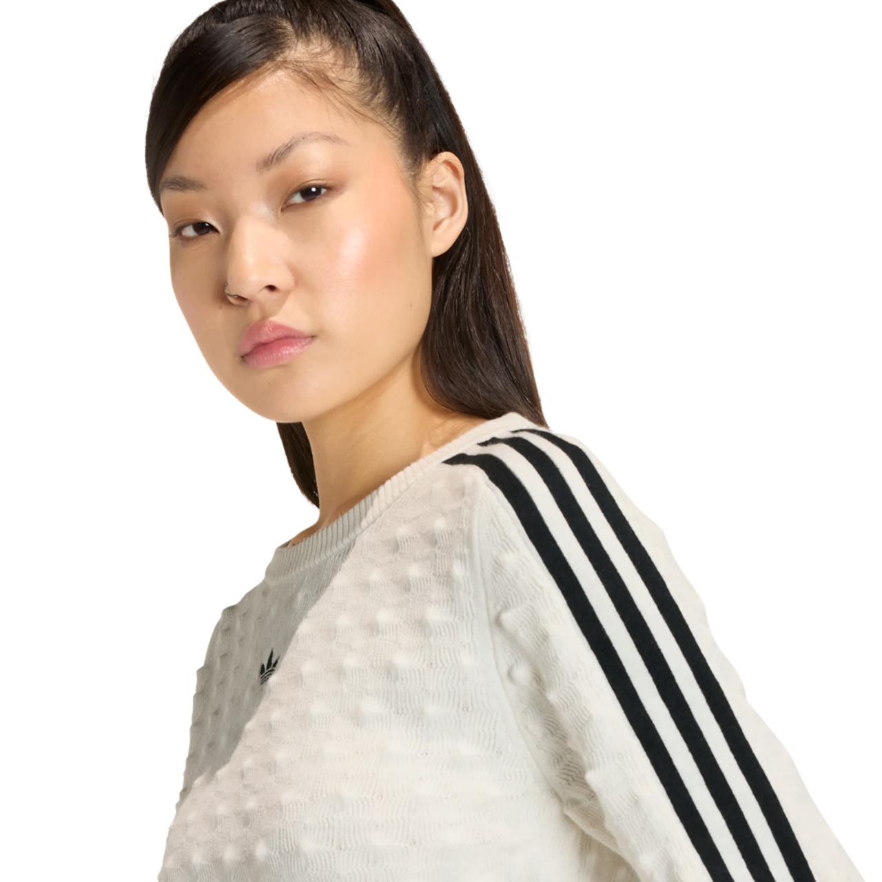 adidas Originals Slim Spike Knit Sweatshirt Imagen 3 de 4. Toque para abrir la galería de fotos.