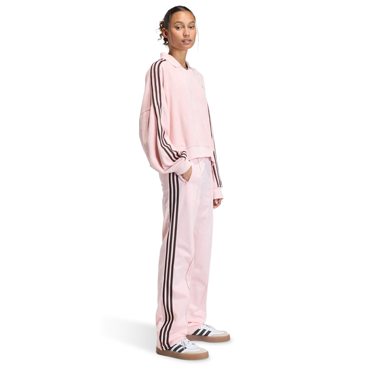 adidas Terry Towel V Neck Polo Shirt Image 2 of 4. Tap to open photo gallery.