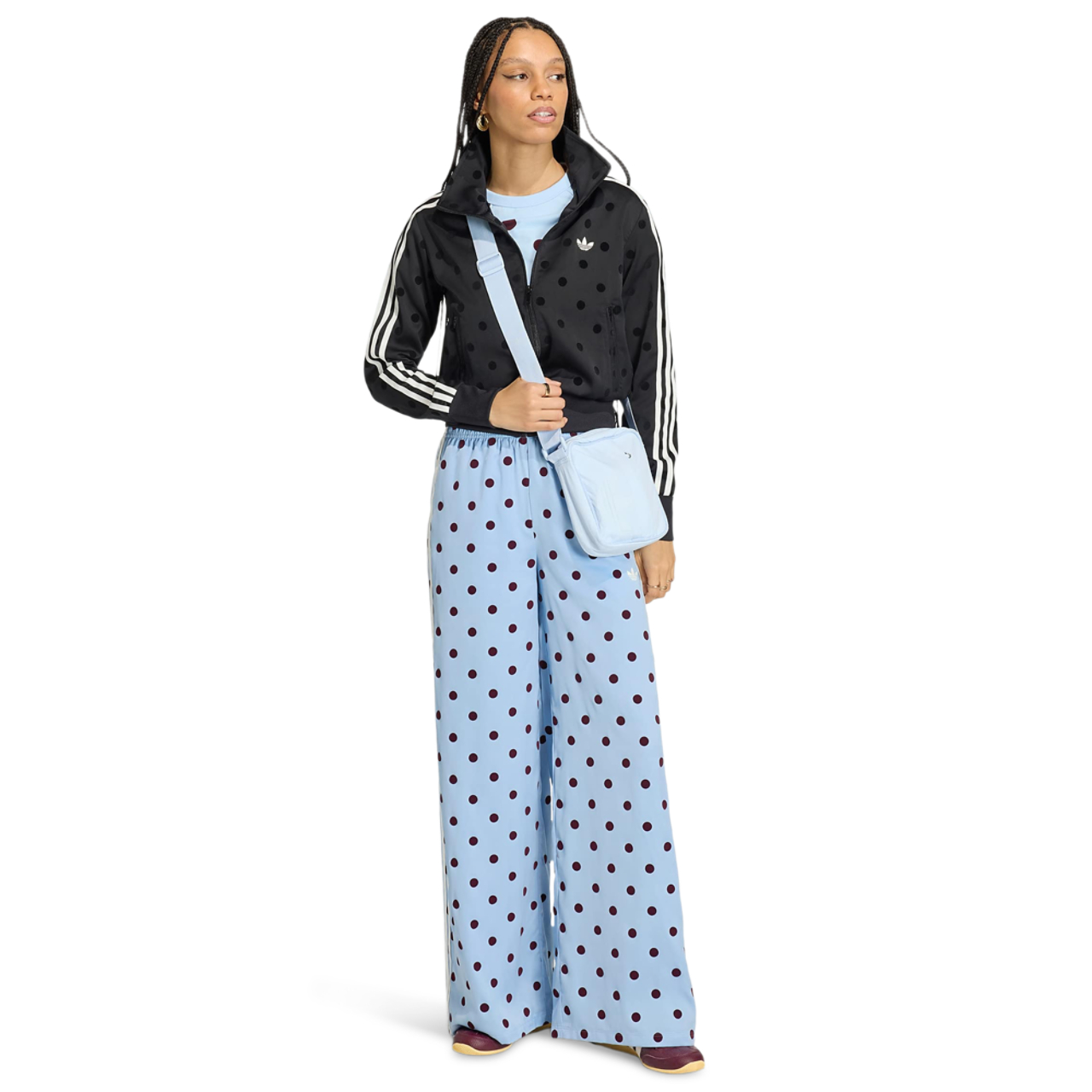 adidas Satin Polka Dots Wide Leg Pant Imagen 2 de 4. Toque para abrir la galería de fotos.