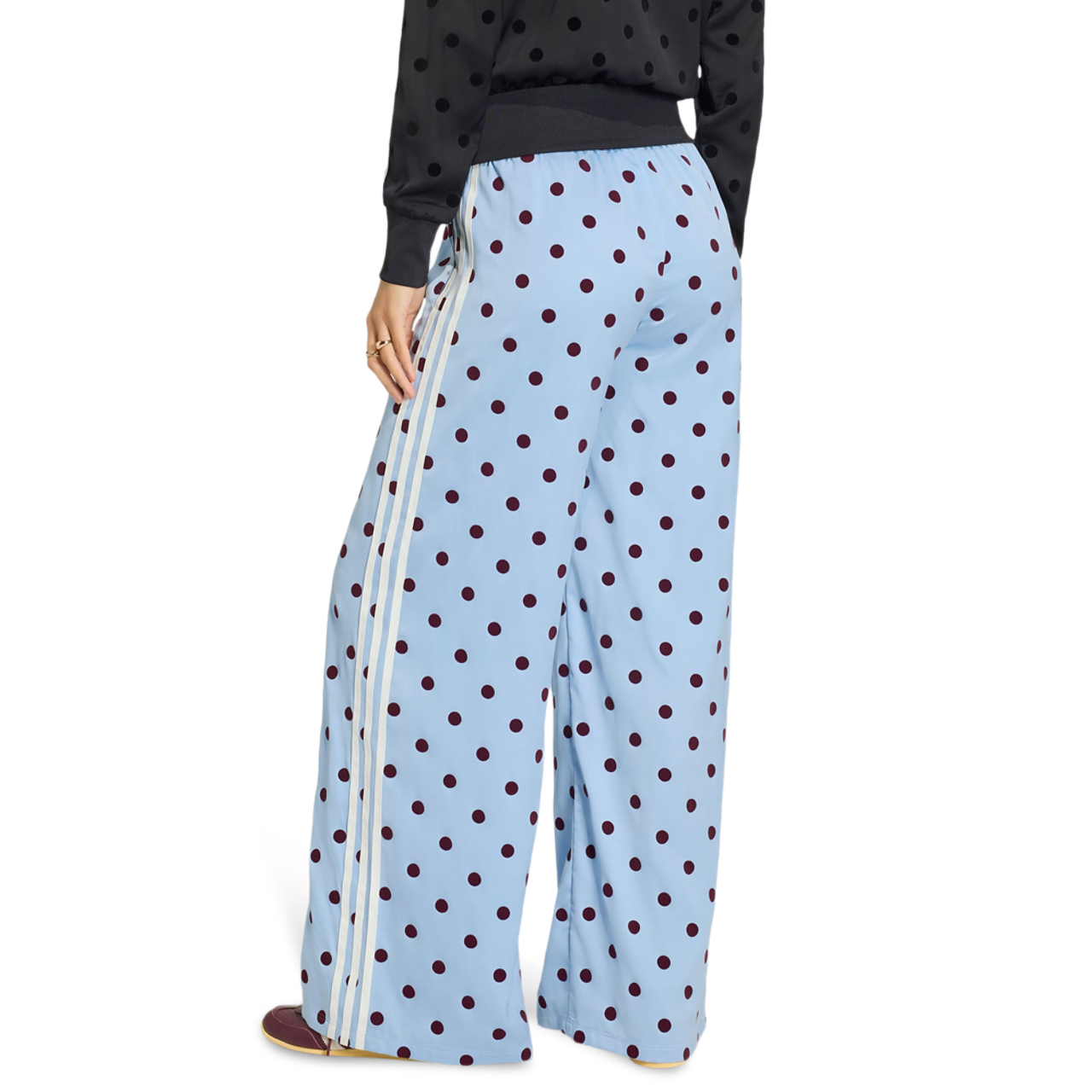 adidas Satin Polka Dots Wide Leg Pant Imagen 4 de 4. Toque para abrir la galería de fotos.