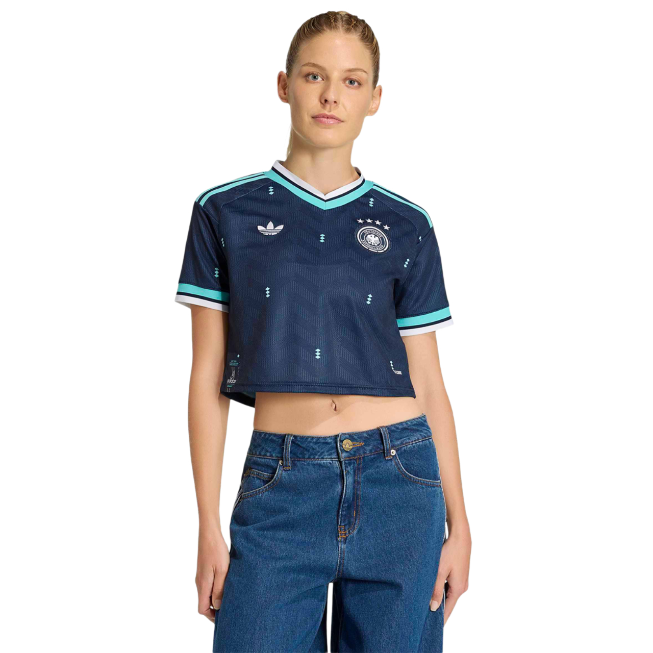 adidas Germany 26 Away Cropped Jersey Afbeelding 1 van 4. Tik om de fotogalerij te openen..