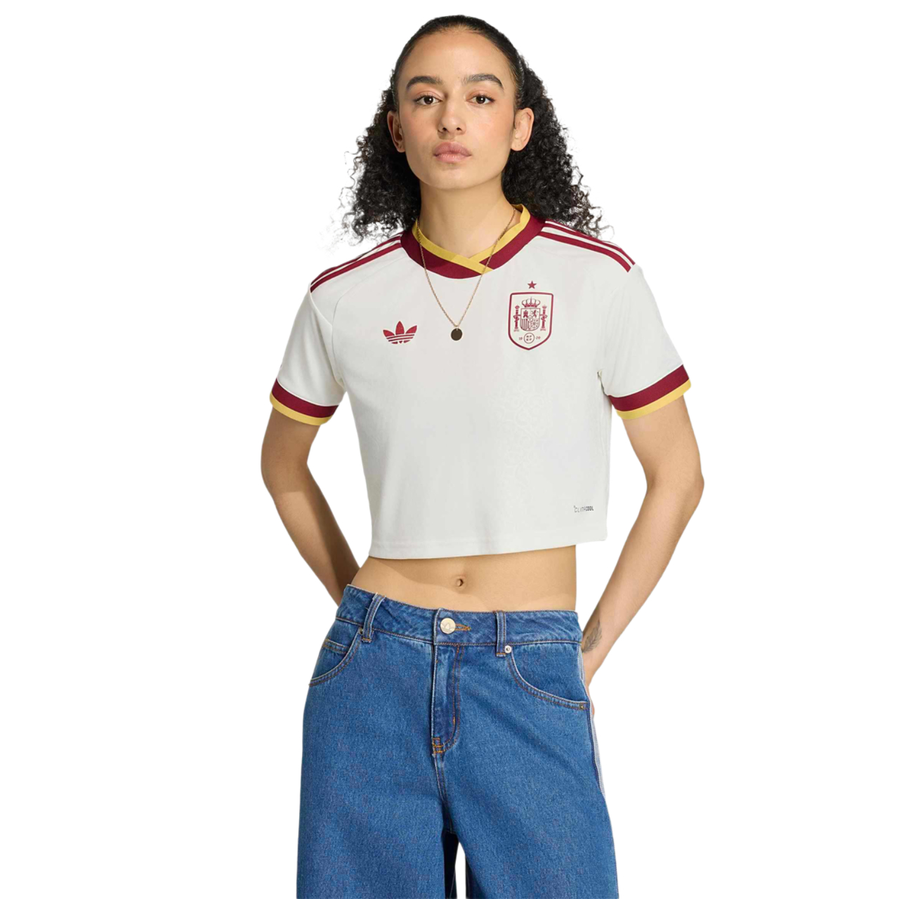 adidas Spain 26 Away Cropped Jersey Image 1 of 4. Tap to open photo gallery.