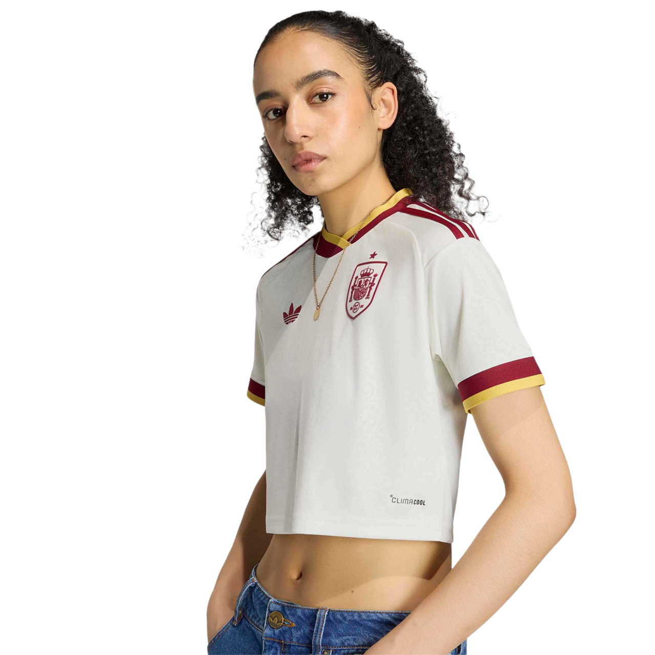 adidas Spain 26 Away Cropped Jersey Image 3 of 4. Tap to open photo gallery.
