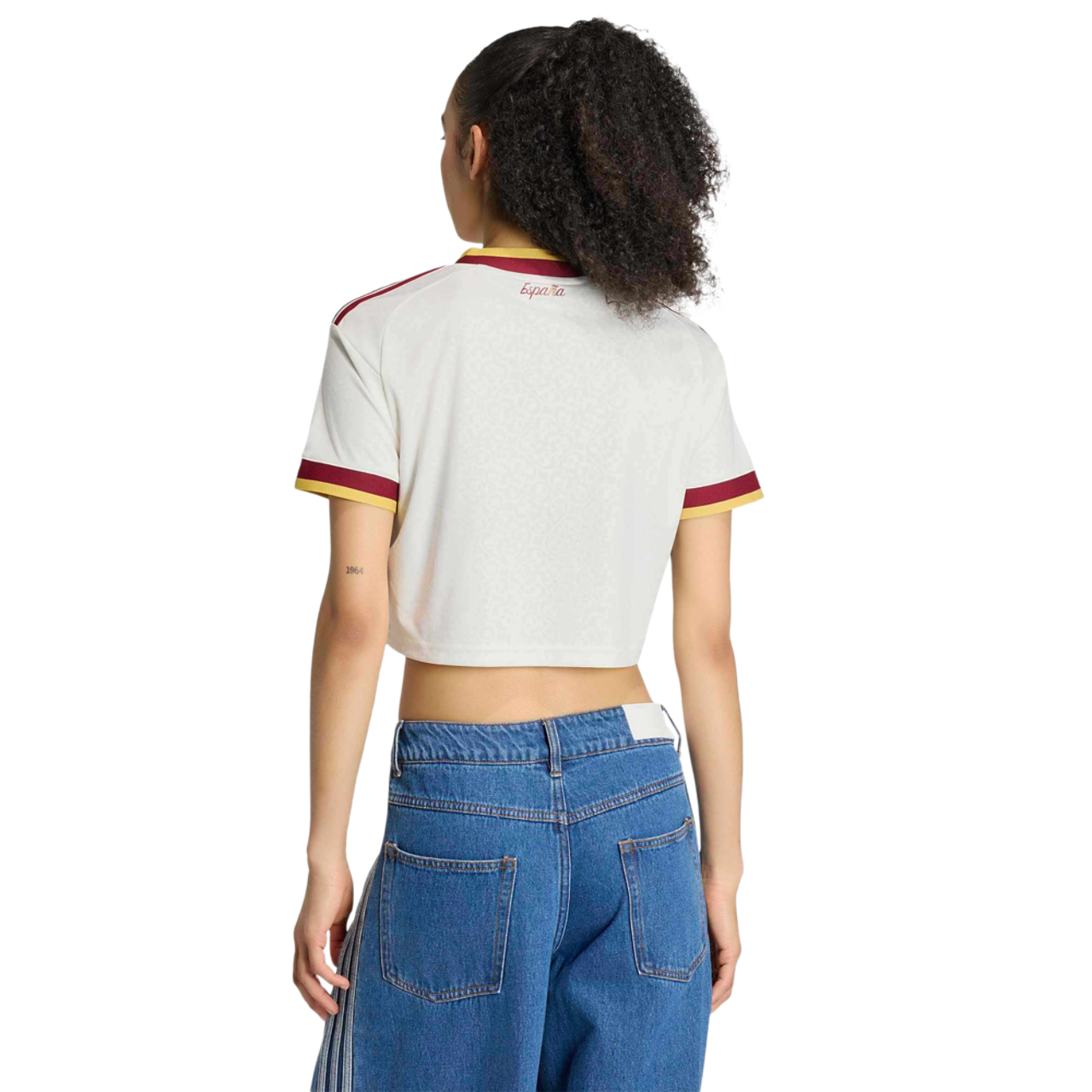 adidas Spain 26 Away Cropped Jersey Image 4 of 4. Tap to open photo gallery.