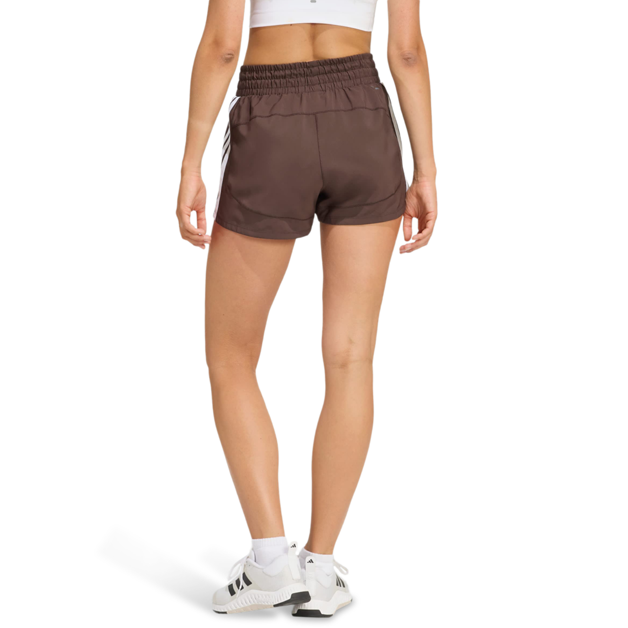 adidas Pacer Workout Woven High Rise Shorts Image 4 of 4. Tap to open photo gallery.