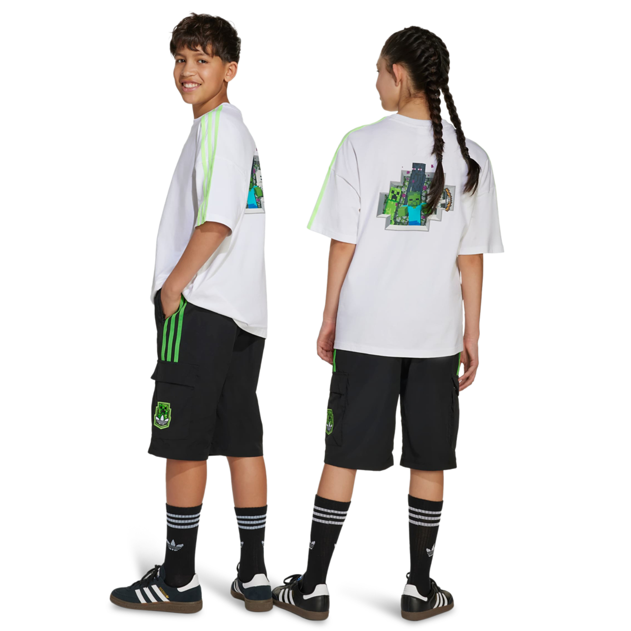 adidas Originals X Minecraft Cargo Shorts Imagen 3 de 4. Toque para abrir la galería de fotos.