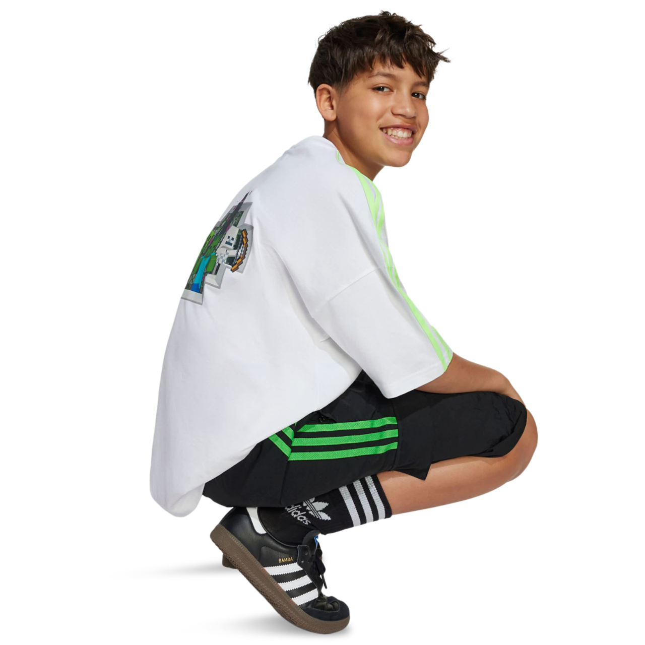 adidas Originals X Minecraft Cargo Shorts Imagen 4 de 4. Toque para abrir la galería de fotos.
