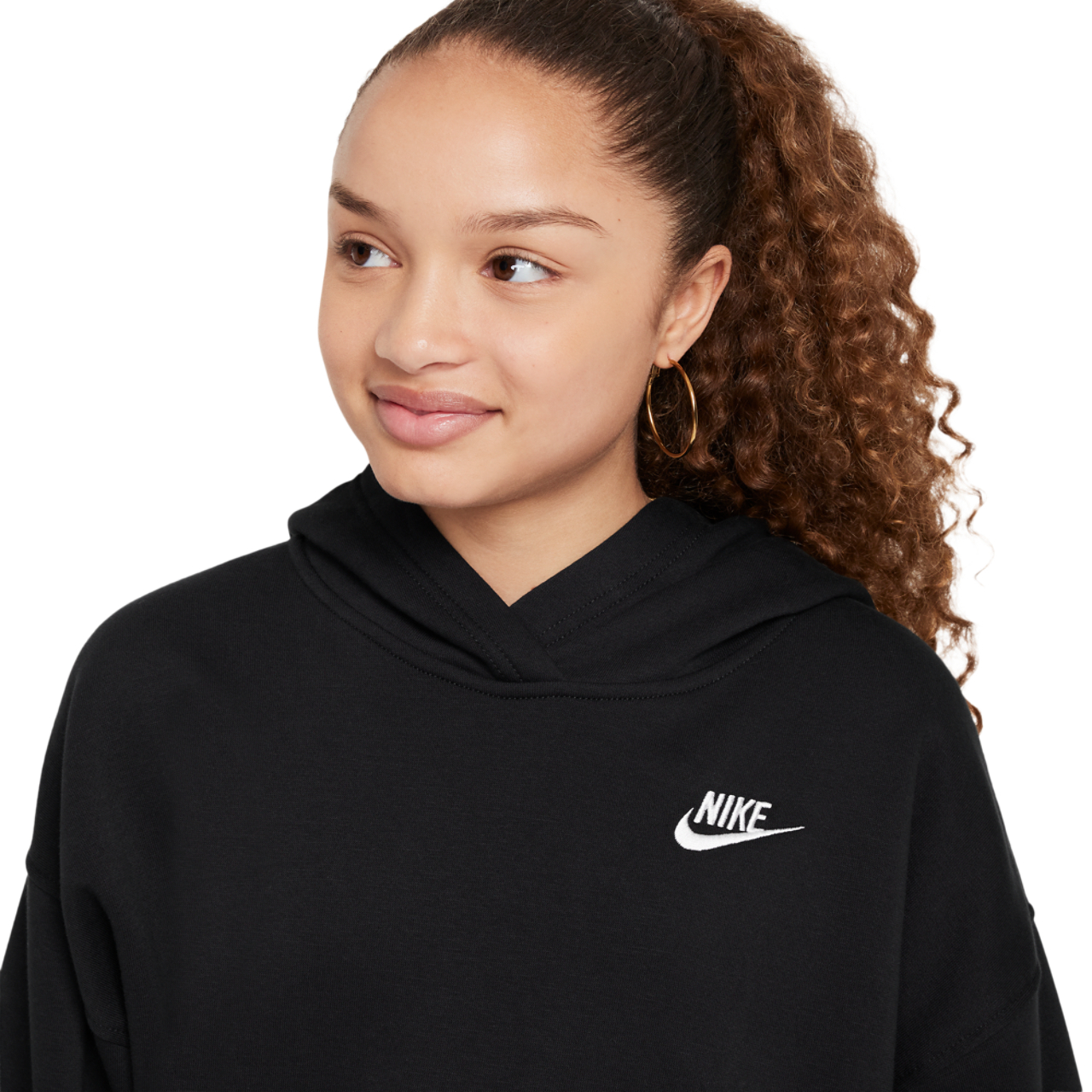 Nike Club Fleece Oversized Pullover Hoodie Image 3 of 4. Tap to open photo gallery.