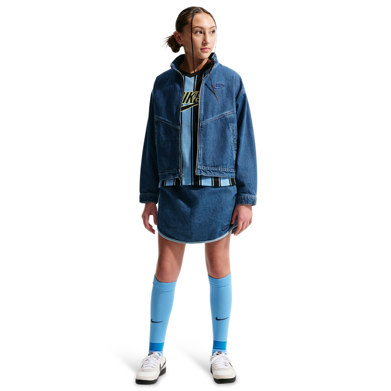 Nike Windrunner Denim Jacket Image 4 of 4. Tap to open photo gallery.