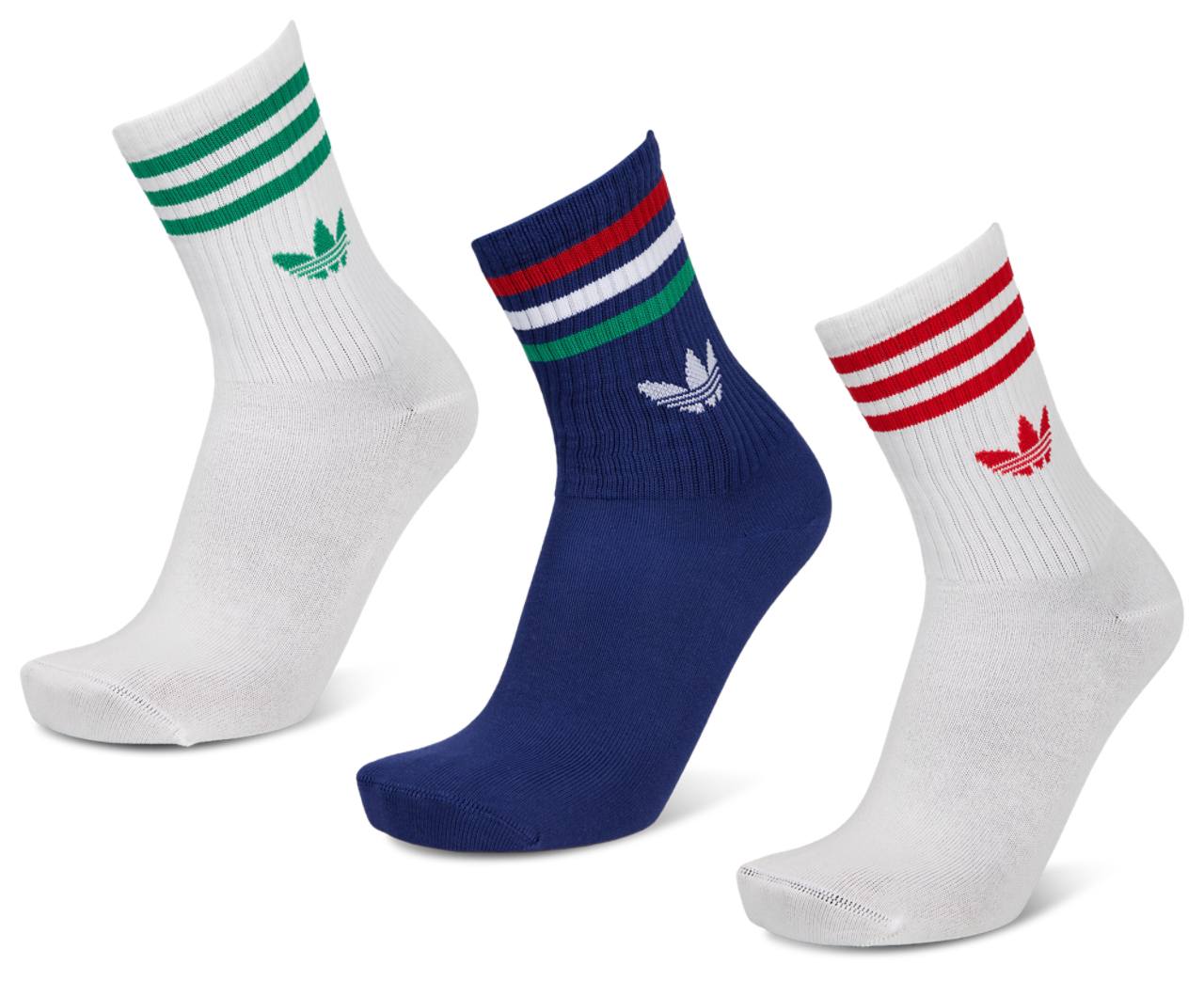 adidas Mid Cut Crew 3 Pack Image 1 of 2. Tap to open photo gallery.