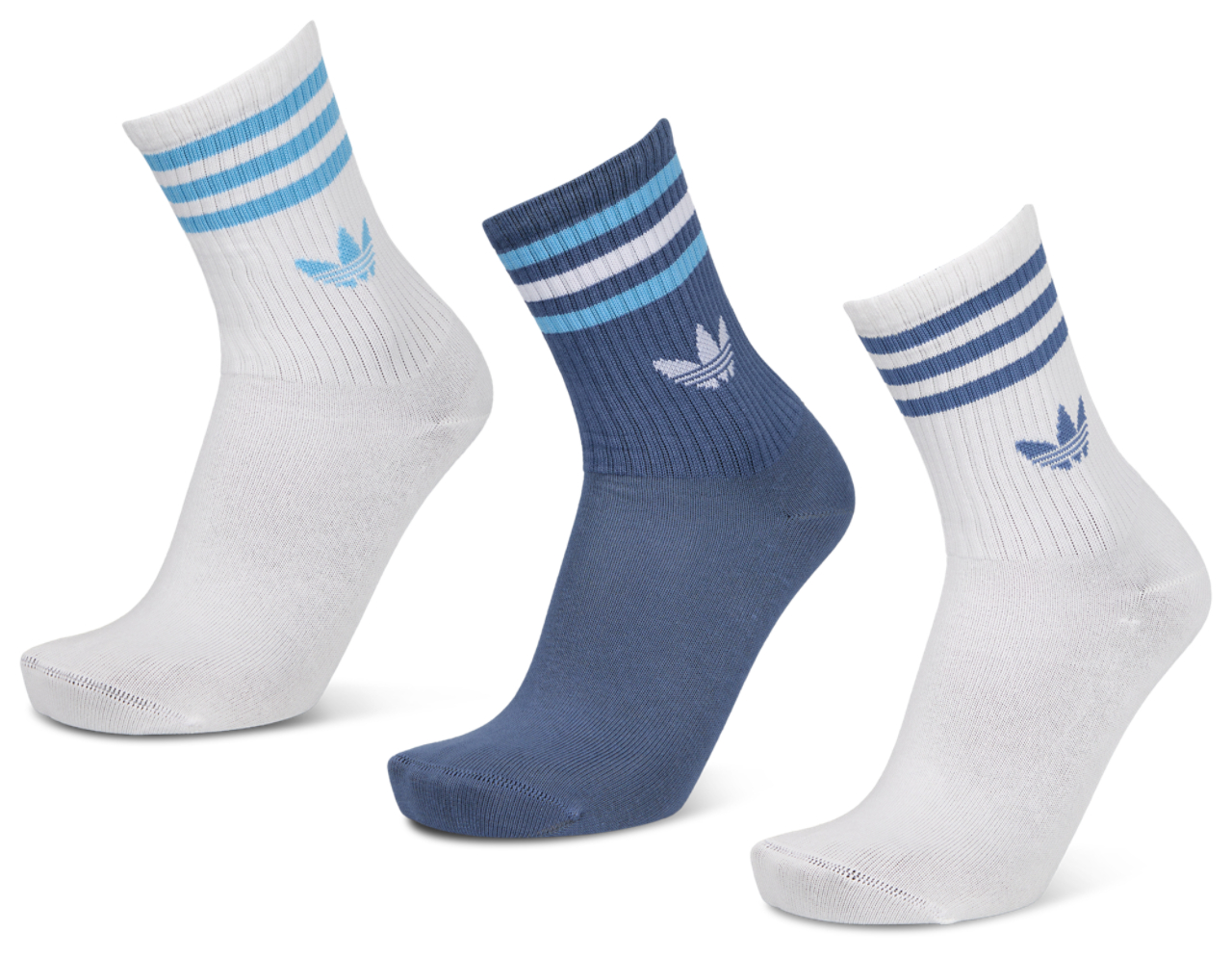 adidas Mid Cut Crew 3 Pack Image 1 of 2. Tap to open photo gallery.