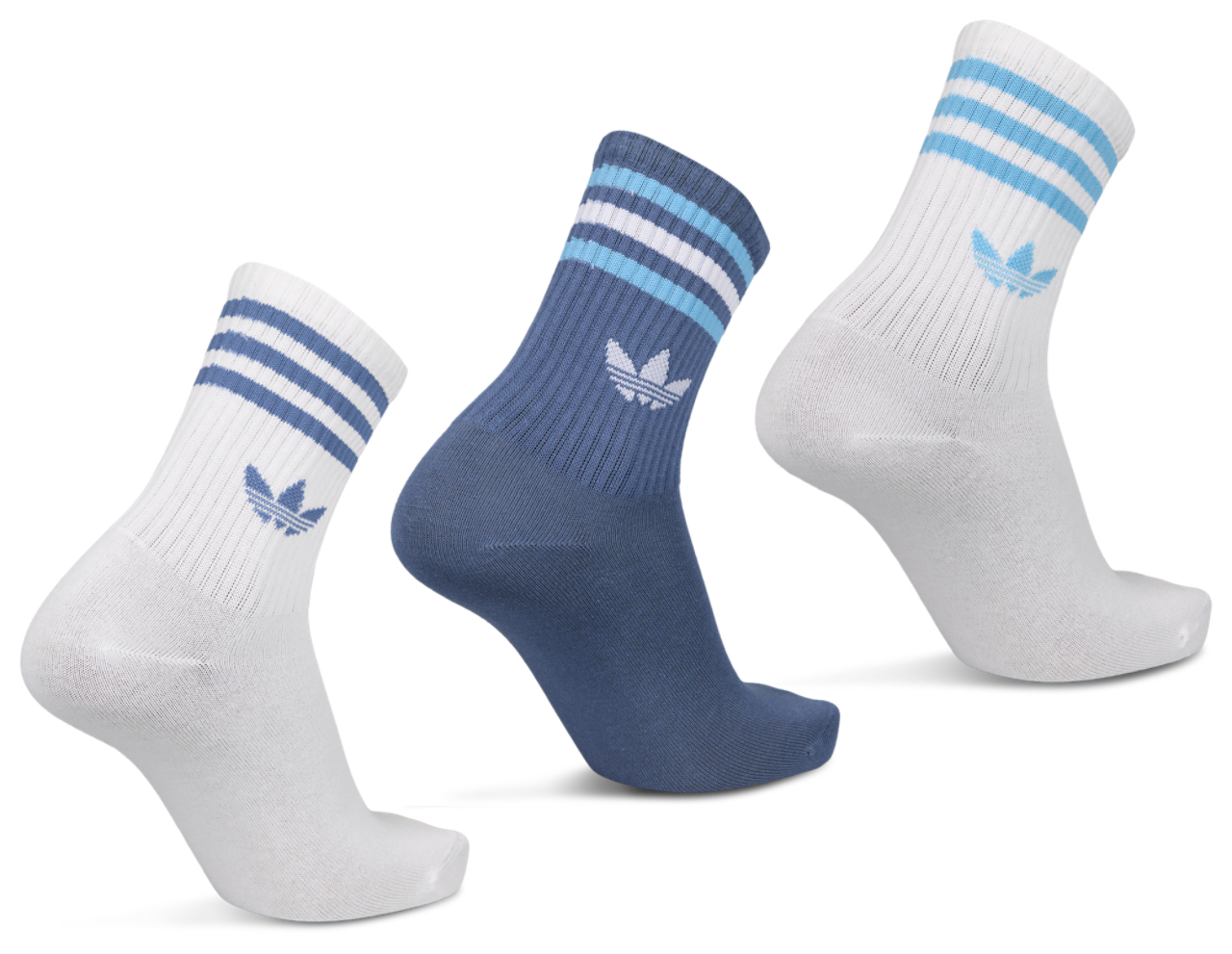 adidas Mid Cut Crew 3 Pack Image 2 of 2. Tap to open photo gallery.