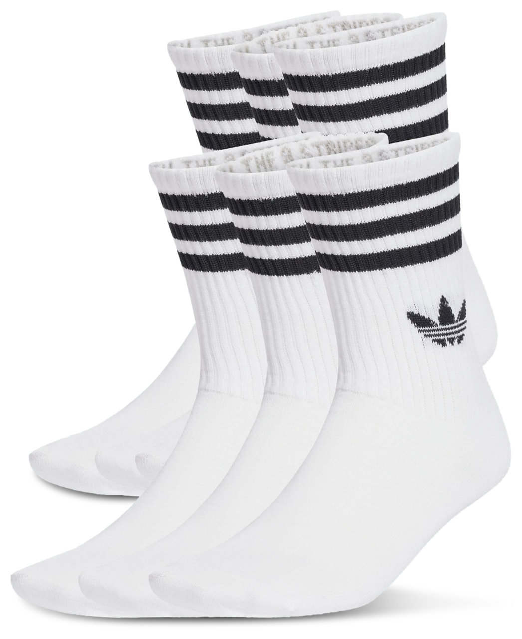 adidas 3-Stripes Crew Socks 6 Pairs Image 1 of 1. Tap to open photo gallery.
