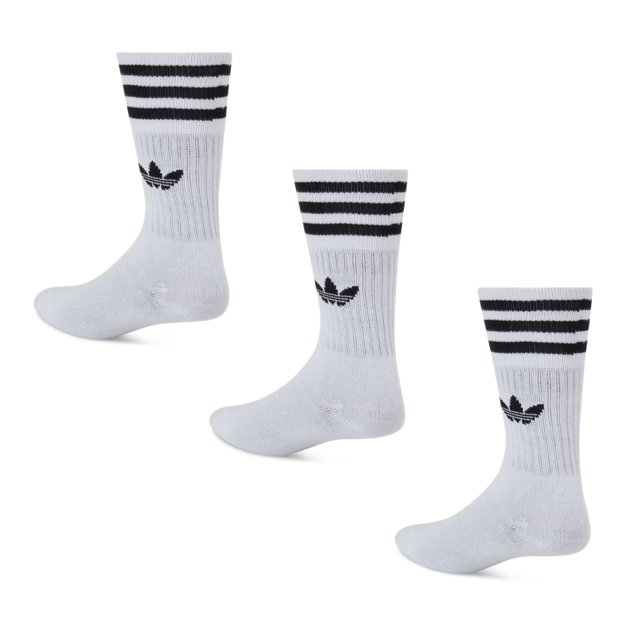 adidas Originals 3 Pack Trefoil Crew Image 2 of 2. Tap to open photo gallery.