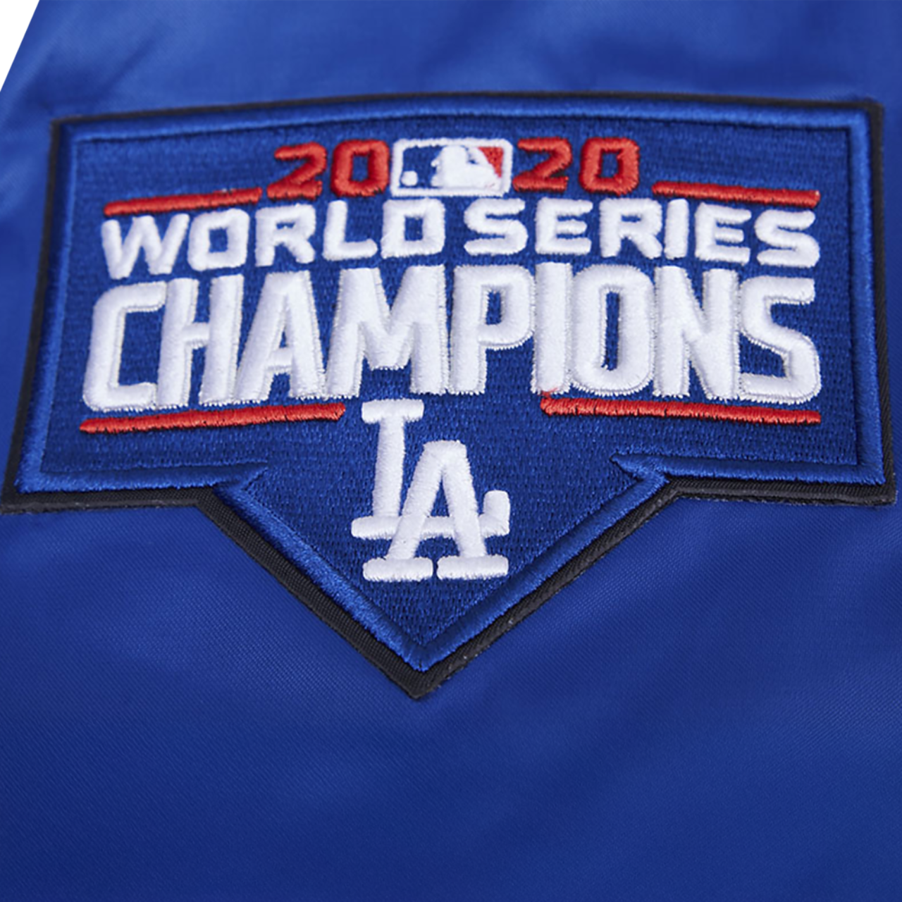 Pro Standard LOS ANGELES DODGERS SATIN JACKET Image 7 of 8. Tap to open photo gallery.