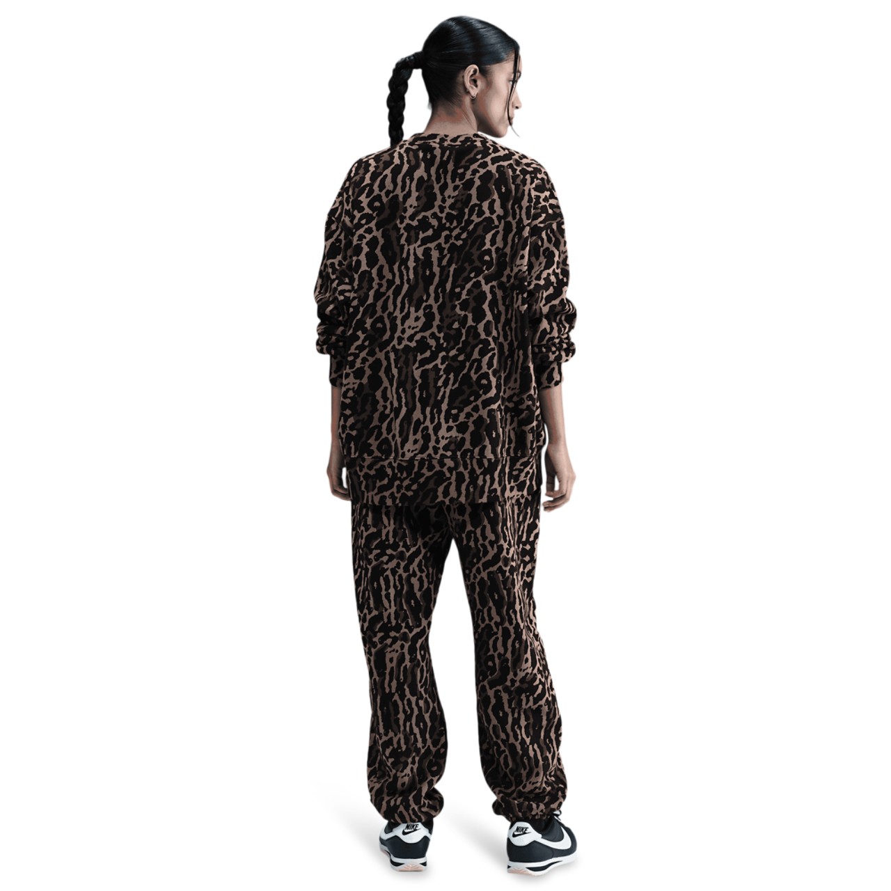 Nike NSW Phoenix Fleece All Over Print Pants Image 6 of 6. Tap to open photo gallery.