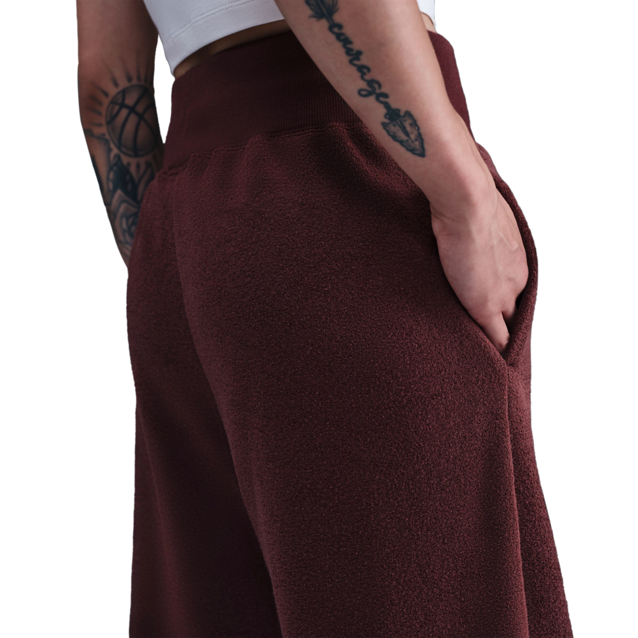 Nike NSW Phoenix Plush Wide Pants Image 2 of 5. Tap to open photo gallery.