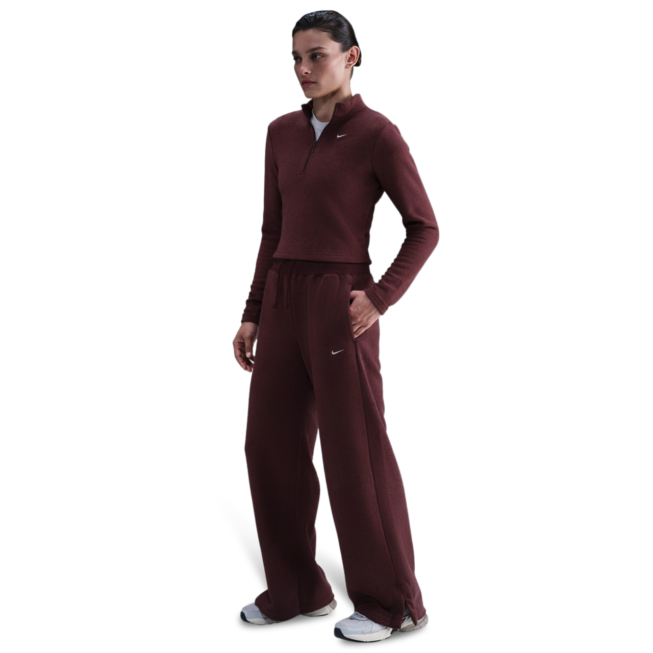 Nike NSW Phoenix Plush Wide Pants Image 3 of 5. Tap to open photo gallery.
