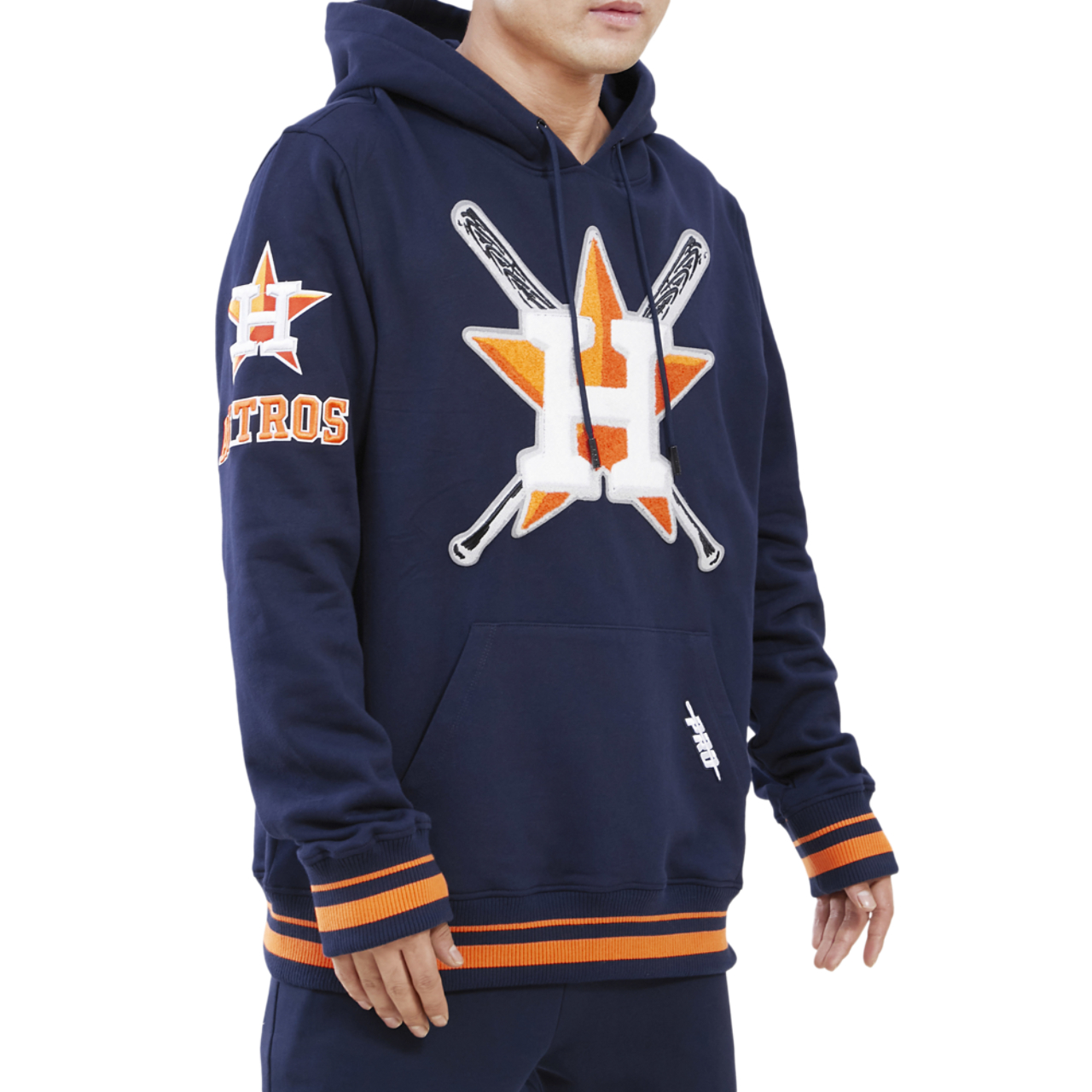 Pro Standard ASTROS MASH UP RIB FLC PO HOODIE Image 3 of 4. Tap to open photo gallery.