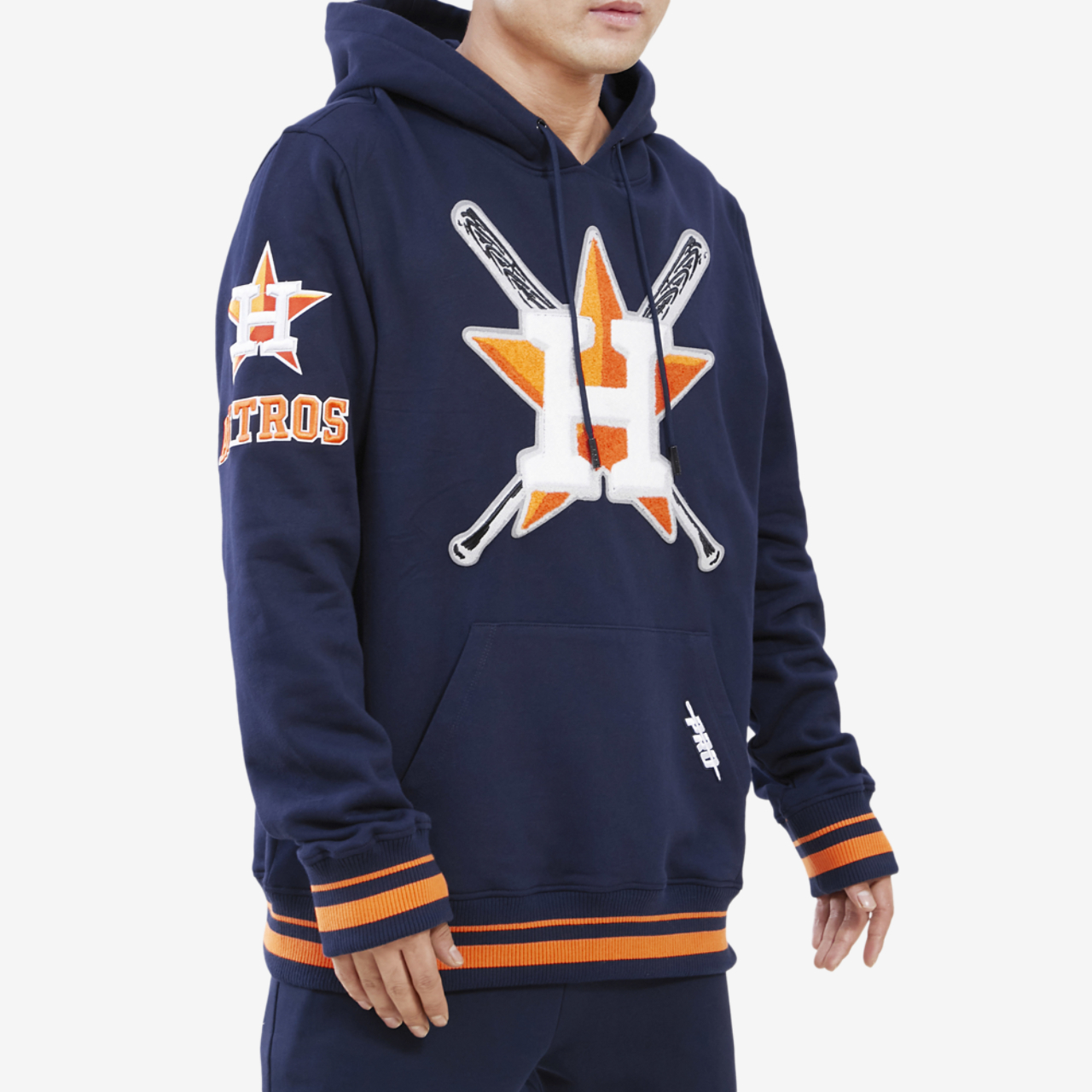 Pro Standard ASTROS MASH UP RIB FLC PO HOODIE Image 3 of 4. Tap to open photo gallery.